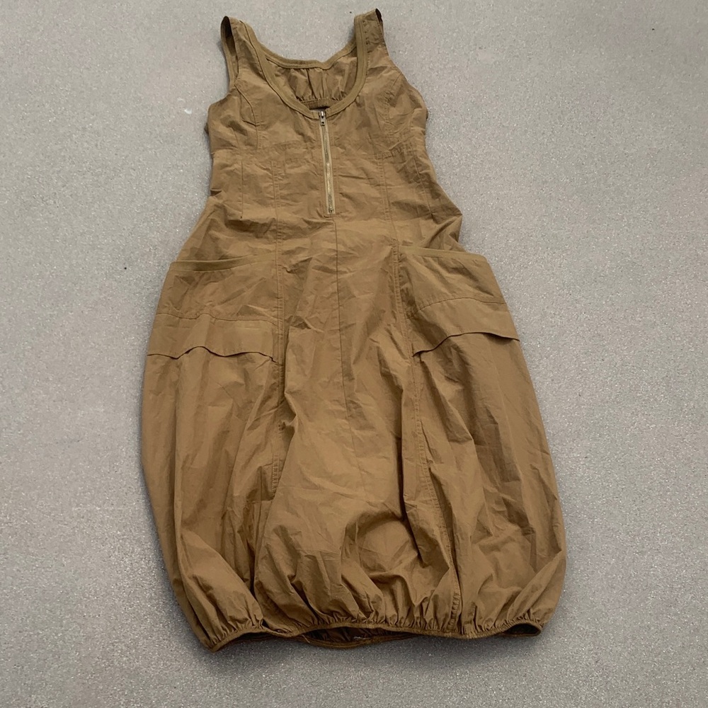 Women’s Balloon Hem Tank Dress in Olive Green